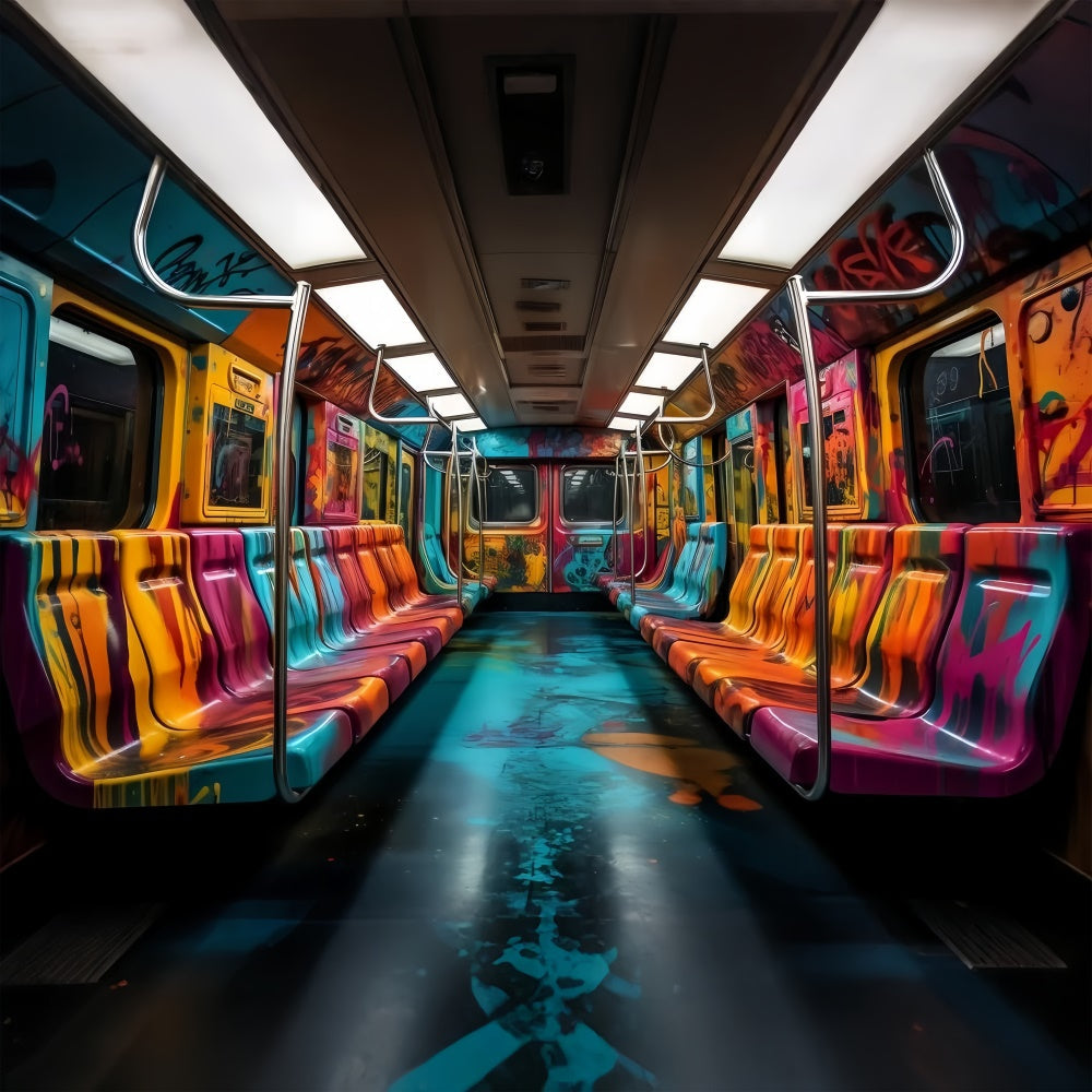 Backdrop Haustier Bunte U-Bahn Graffiti Kunst Hintergrund LXX1-287