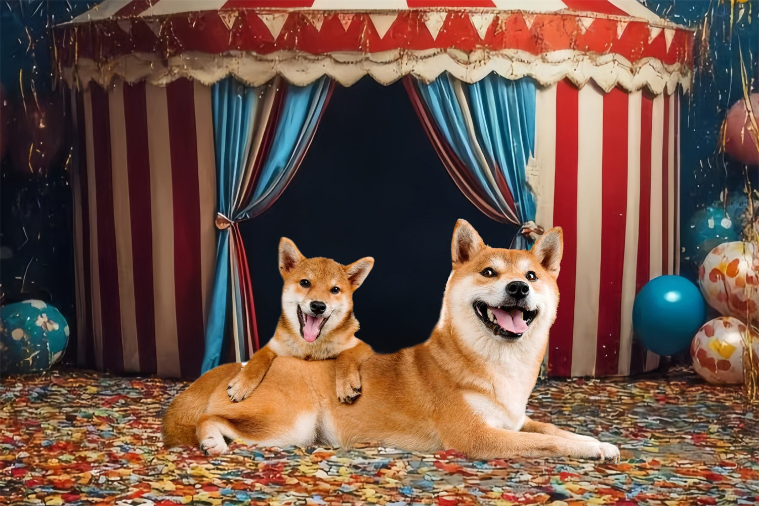 Pet Backdrops Karneval Zelt bunte Feier Hintergrund LXX1-292