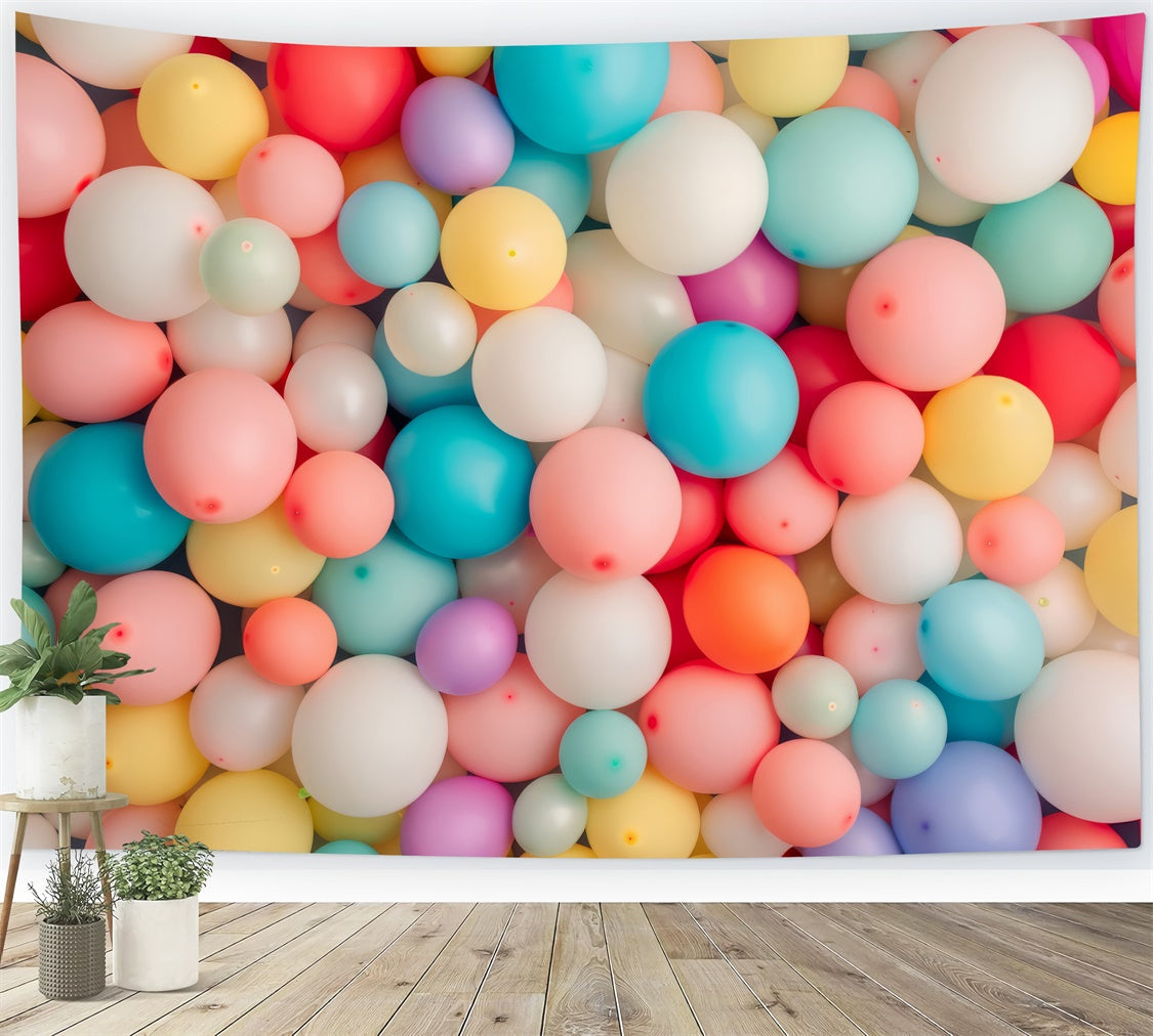 Backdrop Pet Pastell Party Ballon Cluster Backdrop LXX1-293