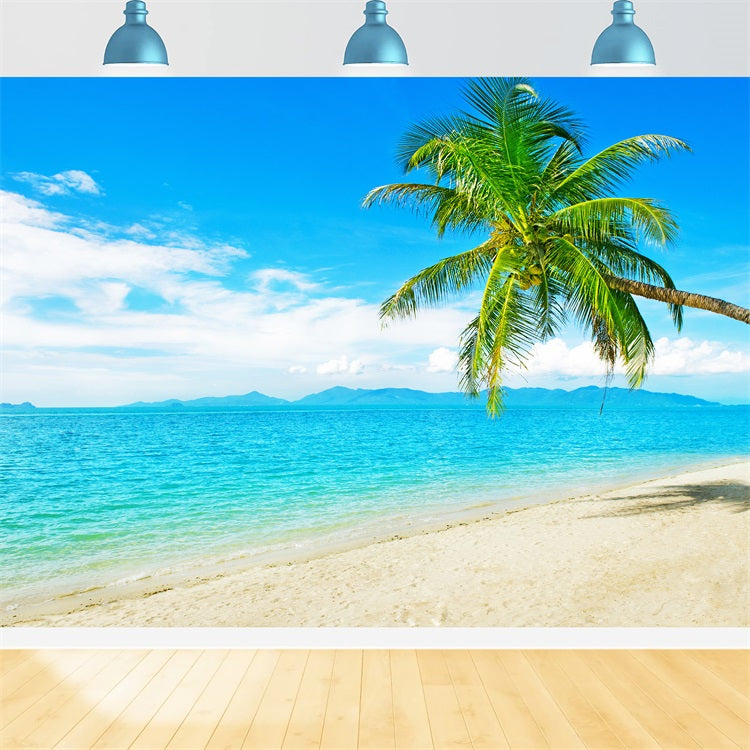 Ozean Himmel Backdrop Sunny Beach Kokosnussbaum Backdrop LXX1-304