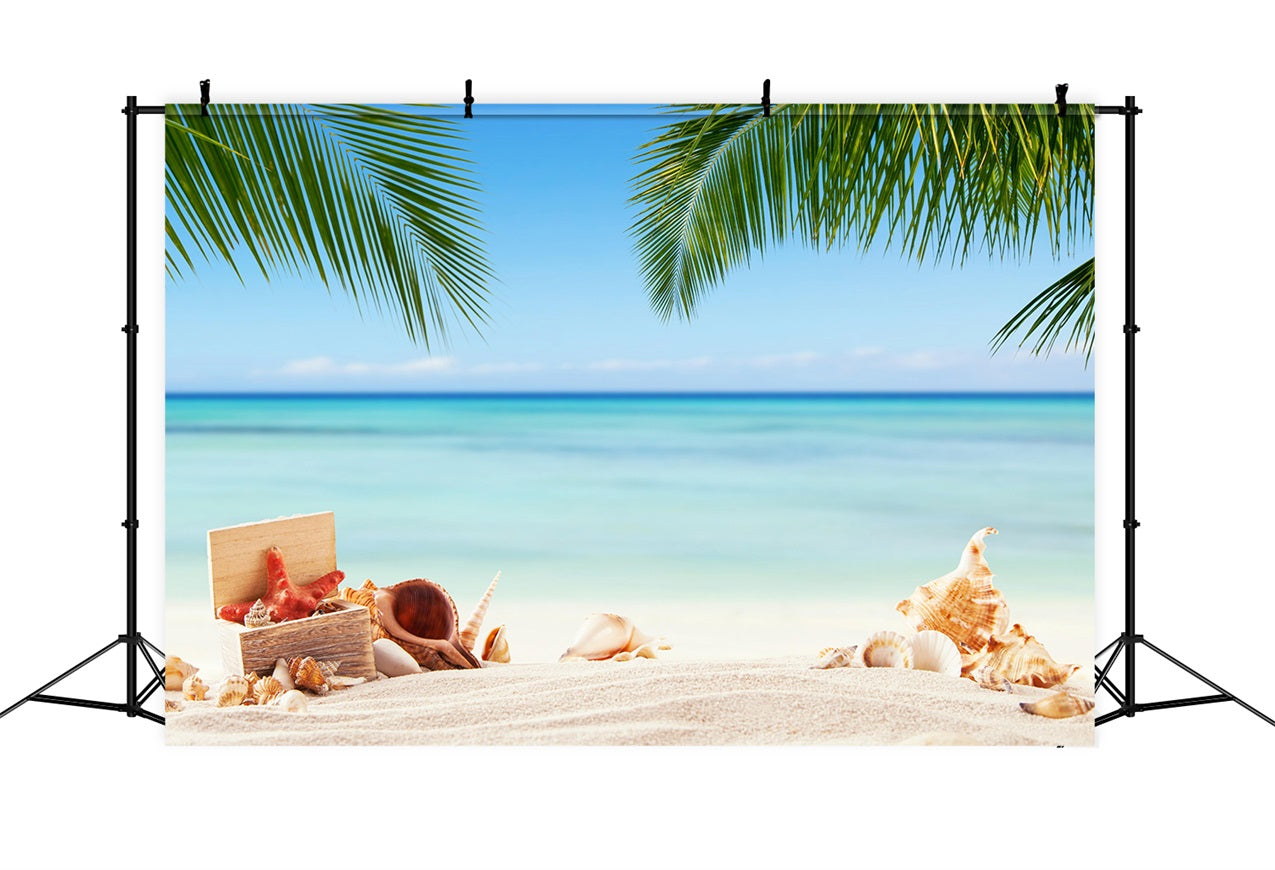 Himmel Fotografie Backdrop Tropische Muscheln Ruhiger Ozean Backdrop LXX1-308