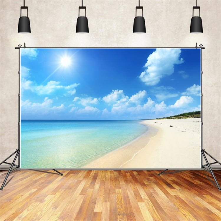 Fotografie Himmel Backdrop Golden Sands Serene Ocean Backdrop LXX1-313