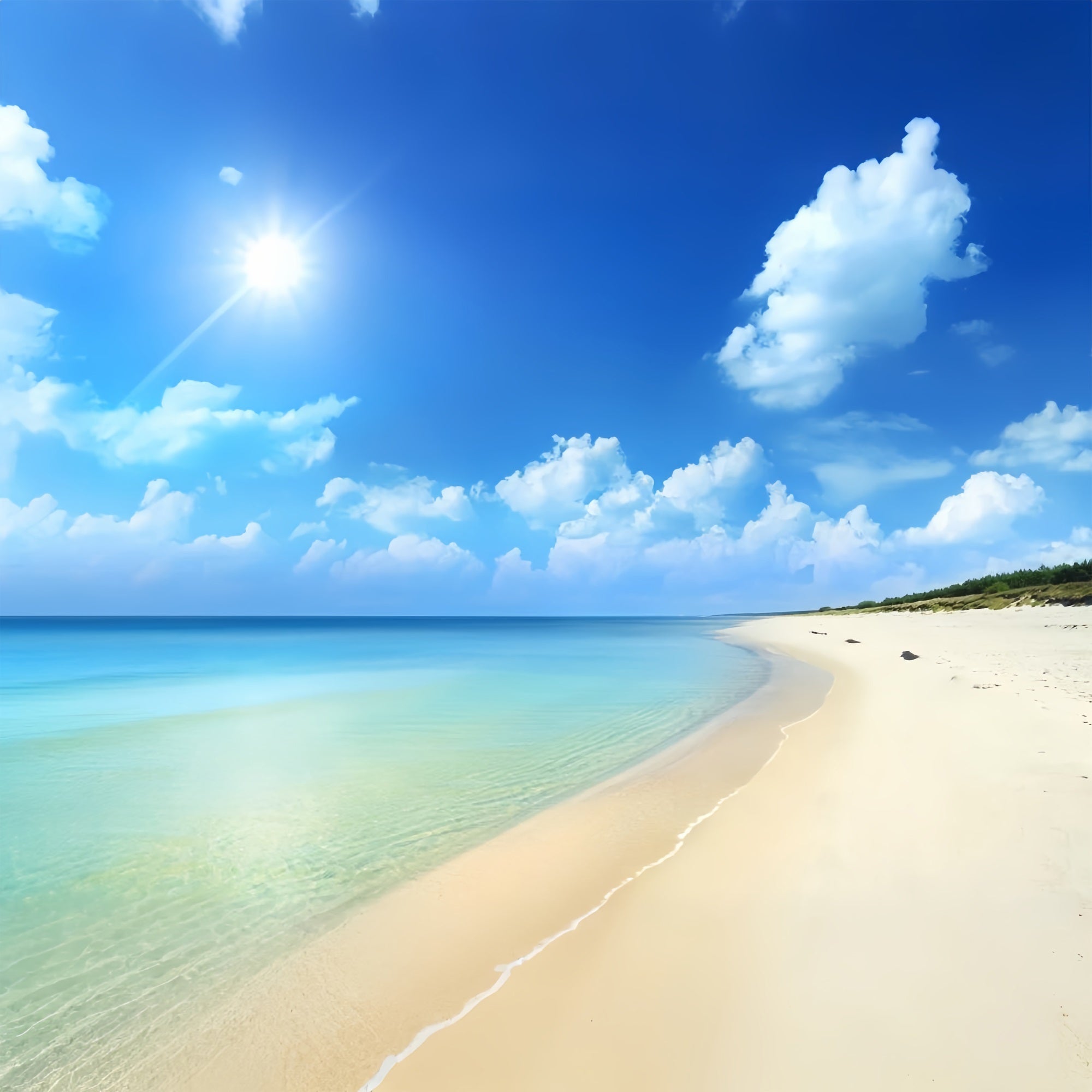 Fotografie Himmel Backdrop Golden Sands Serene Ocean Backdrop LXX1-313