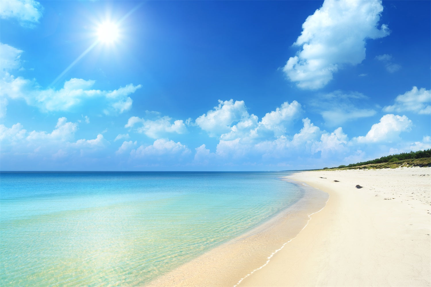 Fotografie Himmel Backdrop Golden Sands Serene Ocean Backdrop LXX1-313
