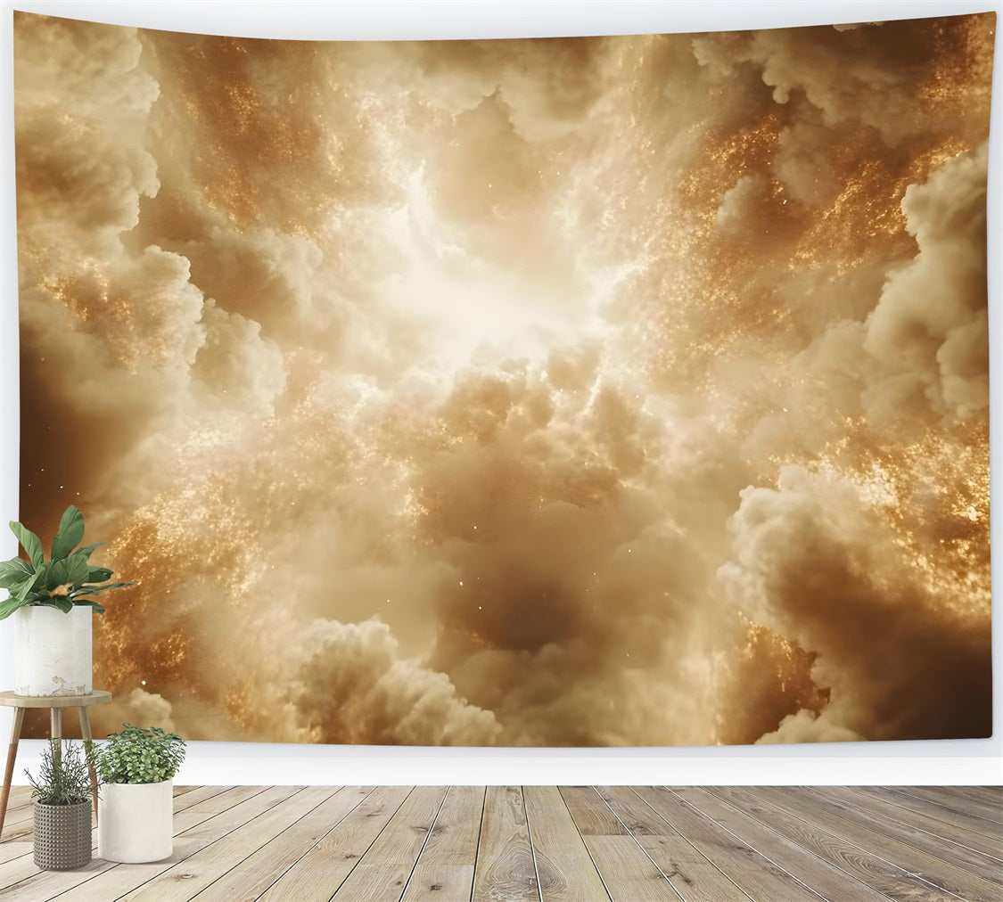 Wolken Fotohintergrund Magische Goldene Wolken Glühen Hintergrund LXX1-325