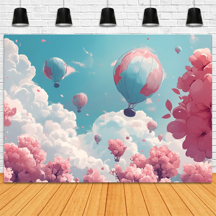 Wolken Backdrop Kirschblüte Himmelsballon Backdrop LXX1-332