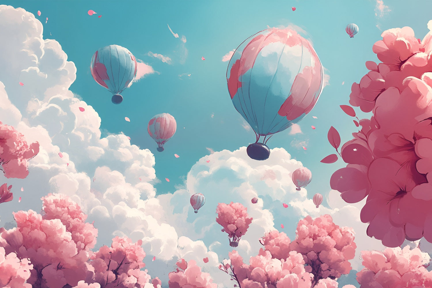 Wolken Backdrop Kirschblüte Himmelsballon Backdrop LXX1-332