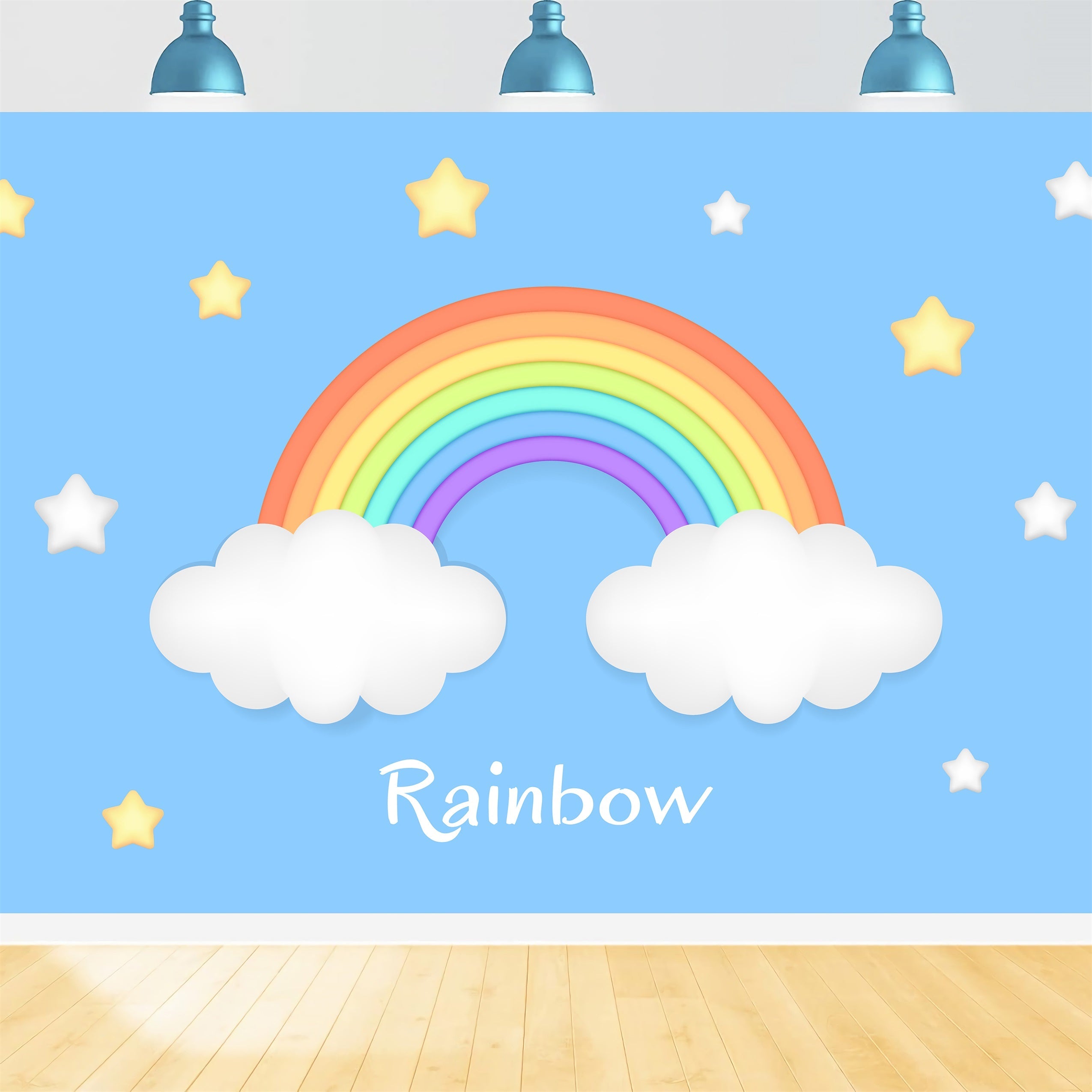 Himmel Wolke Backdrop Regenbogen Sterne Dekor Backdrop LXX1-338