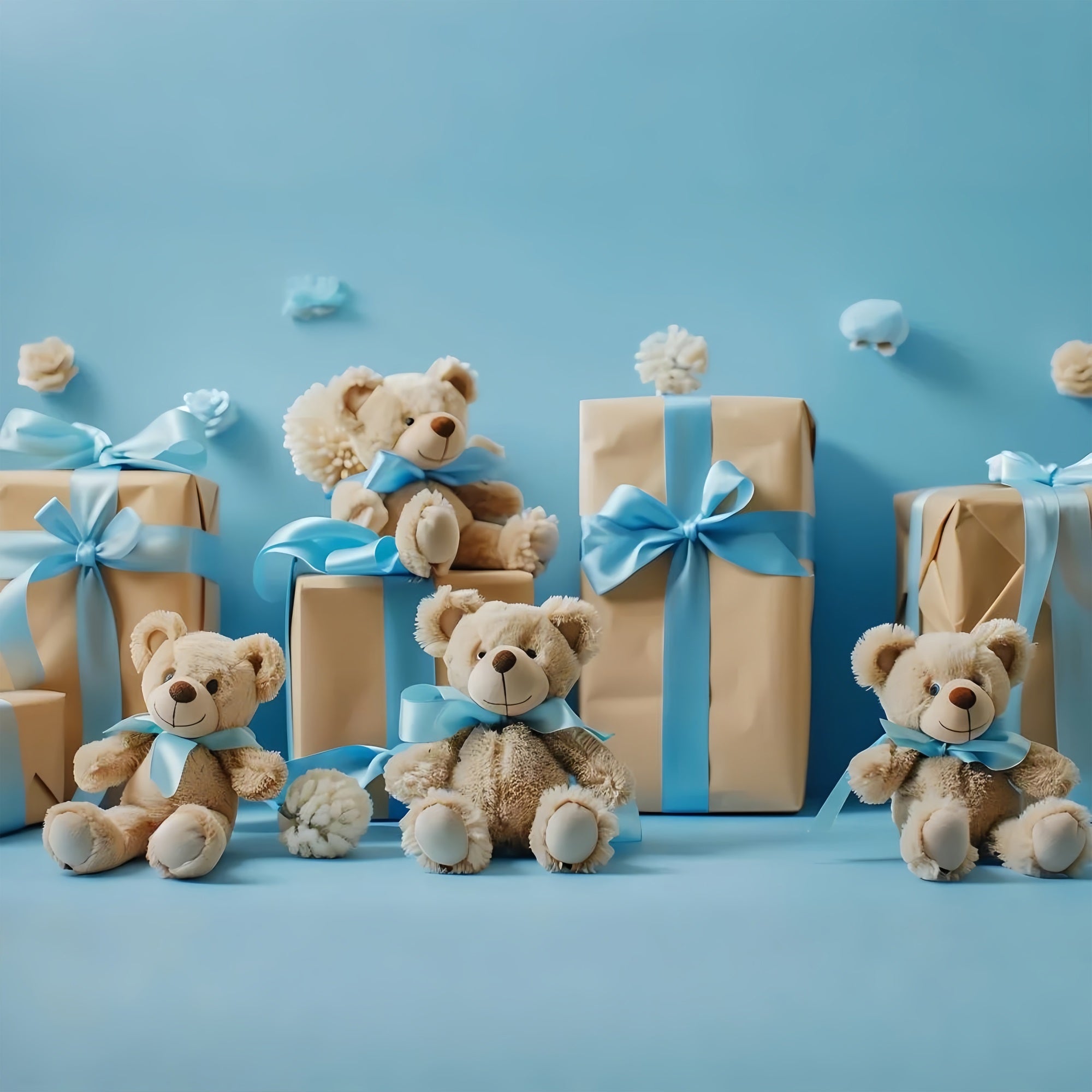 Backdrop Wolke Blau Teddybären Geschenkboxen Backdrop LXX1-341