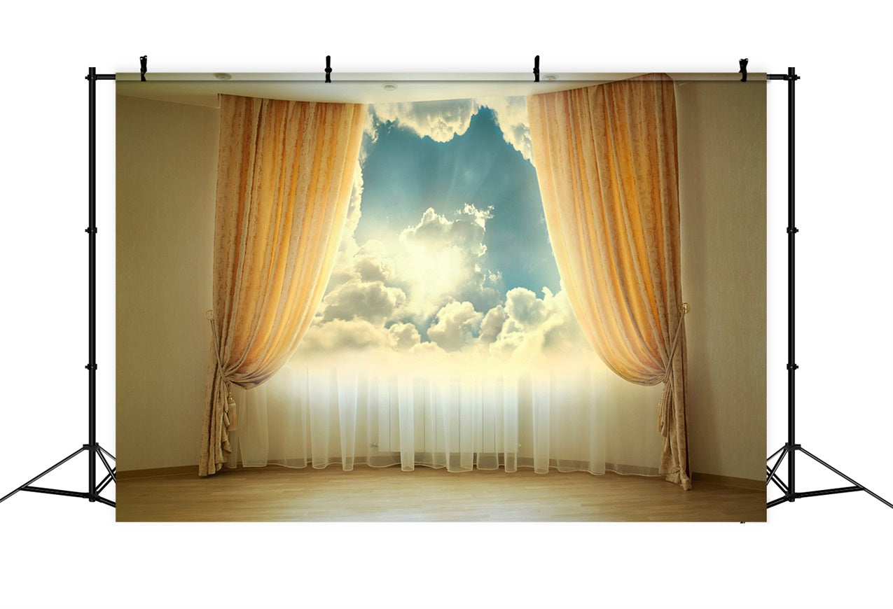 Sky Backdrop Wolken Blick Luxus Vorhänge Hintergrund LXX1-348