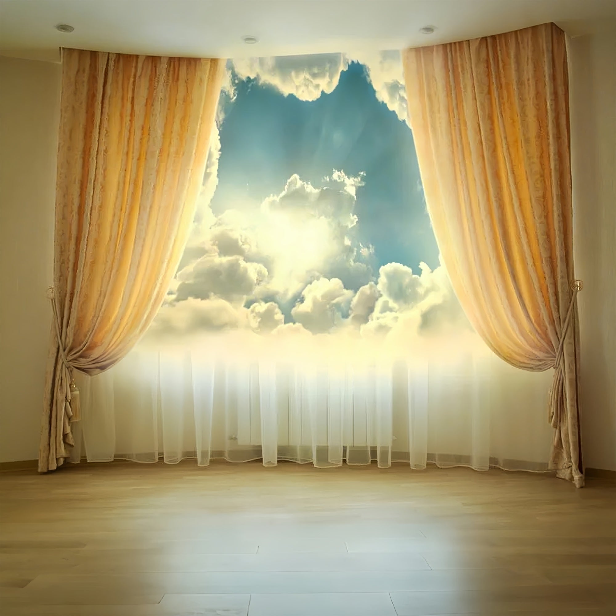 Sky Backdrop Wolken Blick Luxus Vorhänge Hintergrund LXX1-348