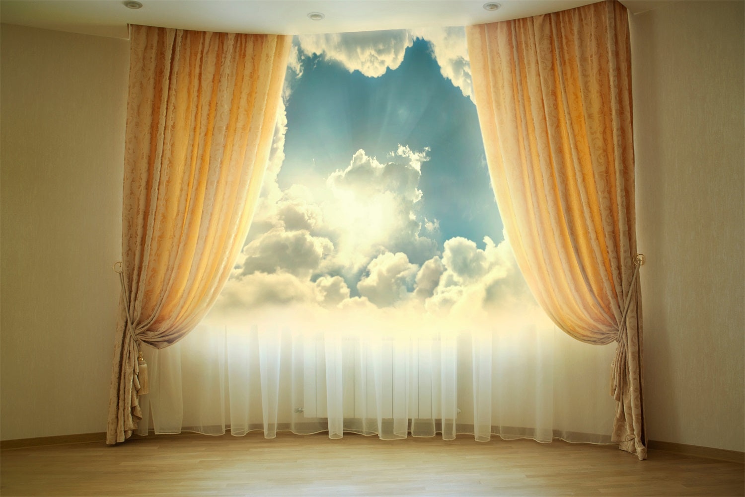 Sky Backdrop Wolken Blick Luxus Vorhänge Hintergrund LXX1-348