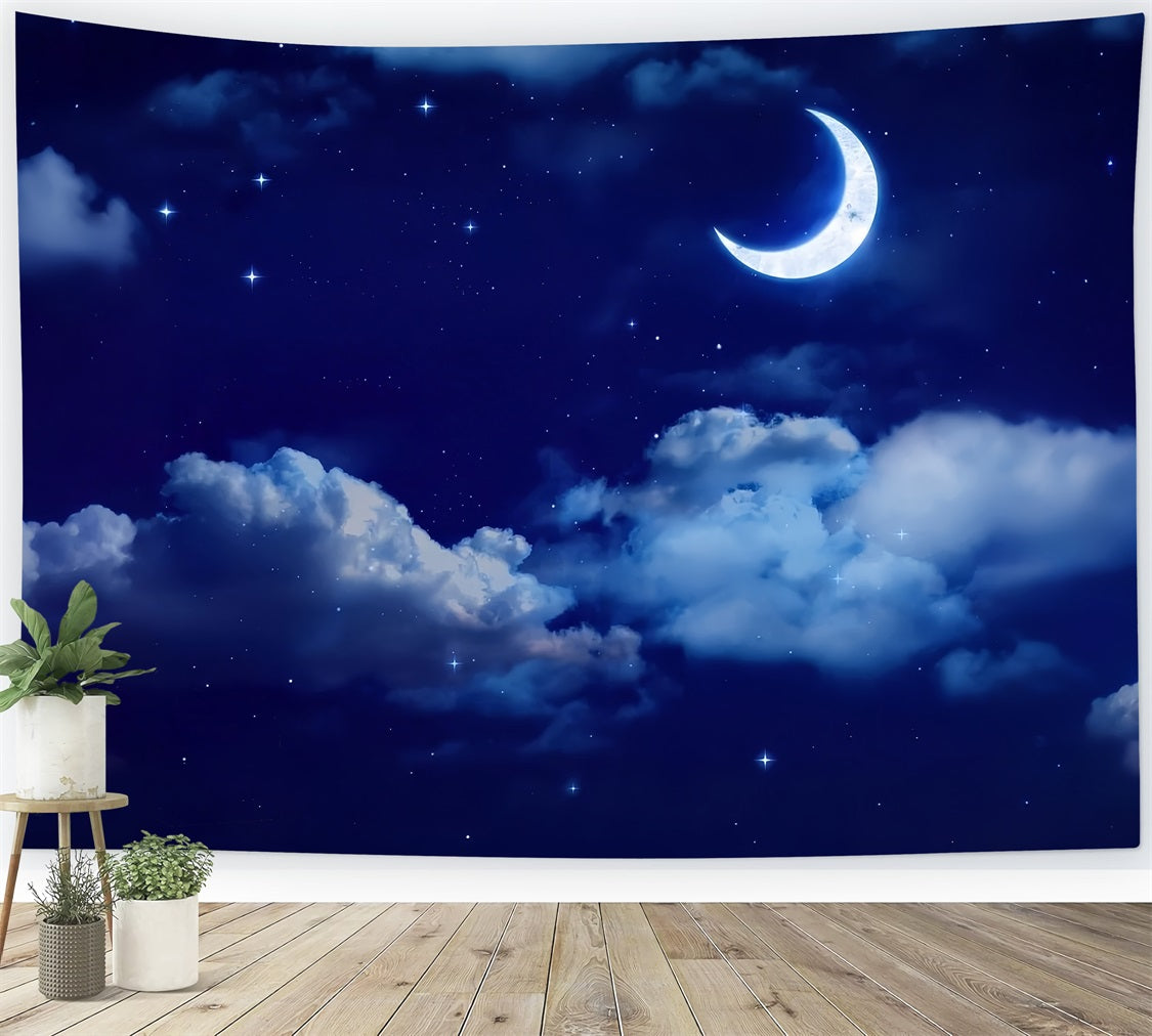 Nachthimmel Fotohintergrund Heller Mond Hintergrund LXX1-355