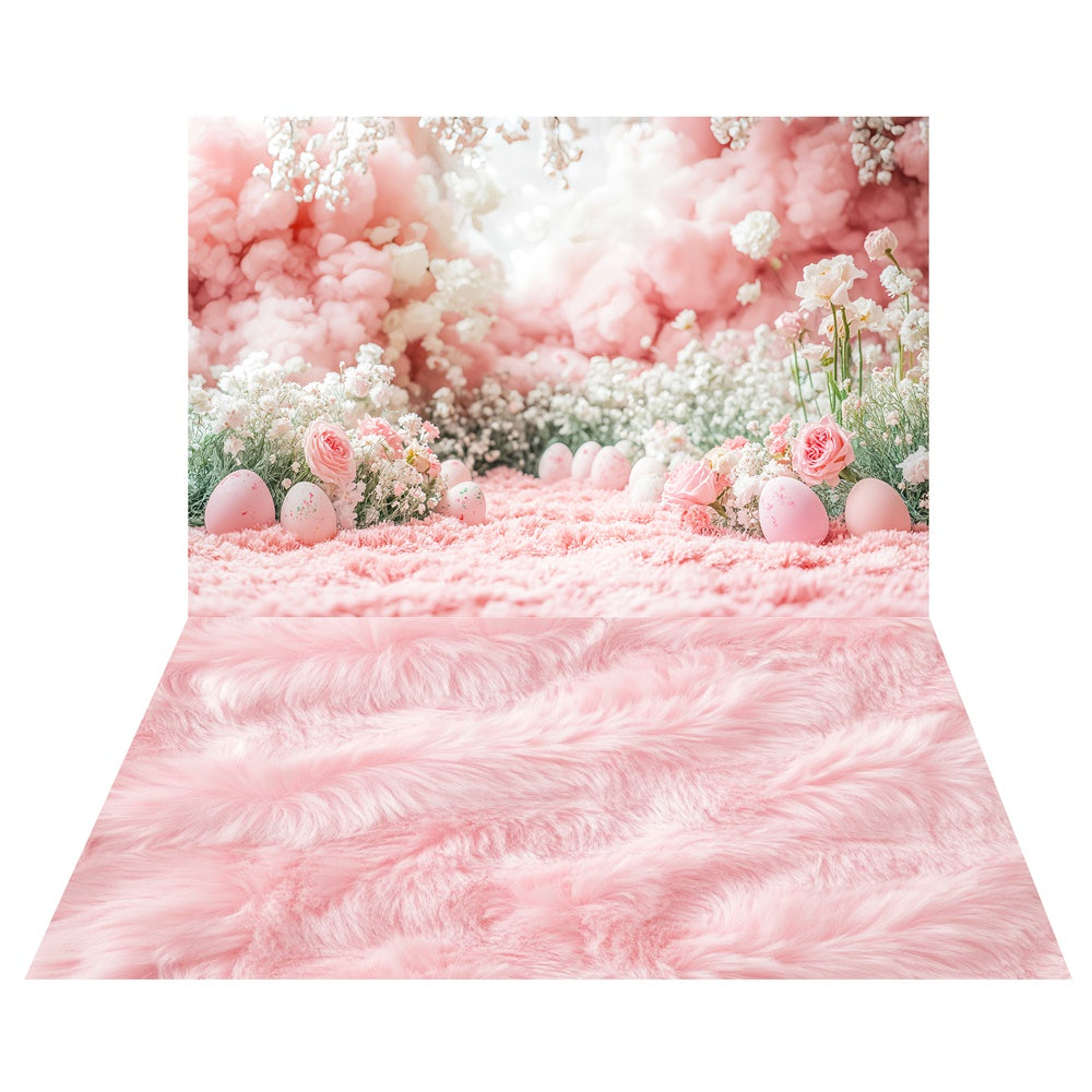 Blushing Bloom Ostern Backdrop+Fluffy Fur Floor Backdrop LXX2-13