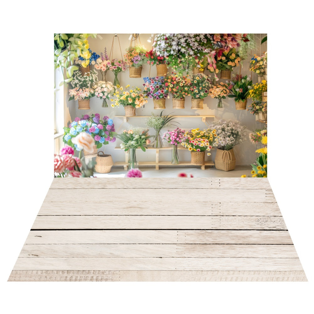 Blumige Boutique-Hintergrundkulisse+Bodenhintergrund im Vintage-Stil LXX2-194