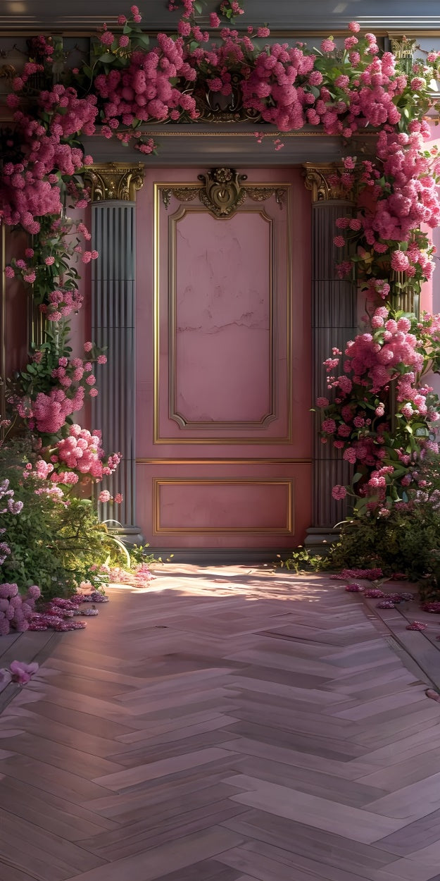 Fine Art Backdrops Vintage Elegance Pink Floral Sweep Backdrop LXX2-259