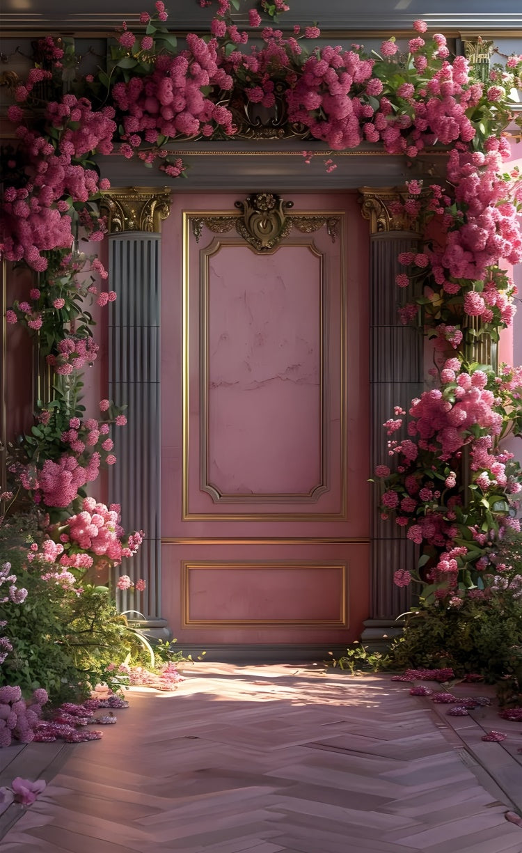 Fine Art Backdrops Vintage Elegance Pink Floral Sweep Backdrop LXX2-259