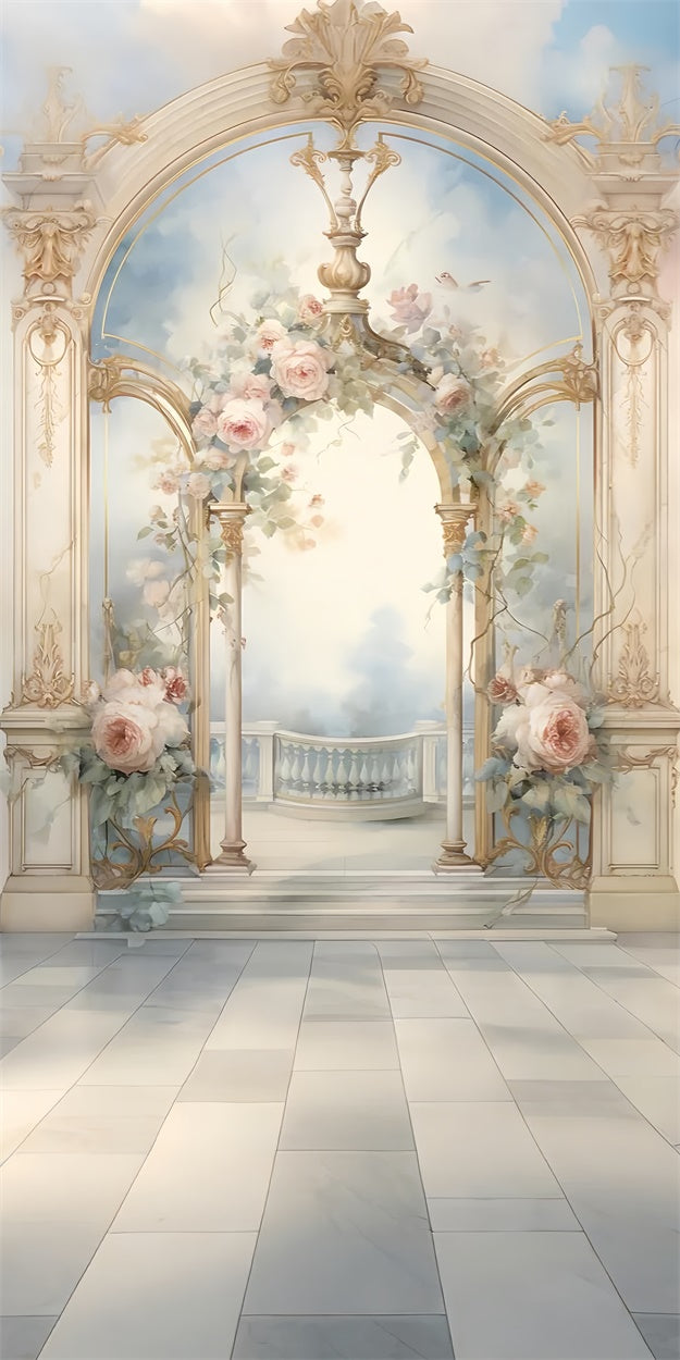 Backdrops Fine Art Königlicher Bogen Elegante Rose Sweep Backdrop LXX2-263