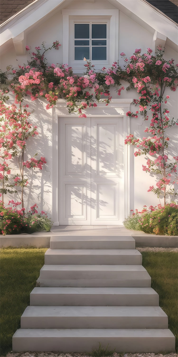 Backdrops für den Frühling Dreamy Haus Rosa Blüte Sweep Backdrop LXX2-279