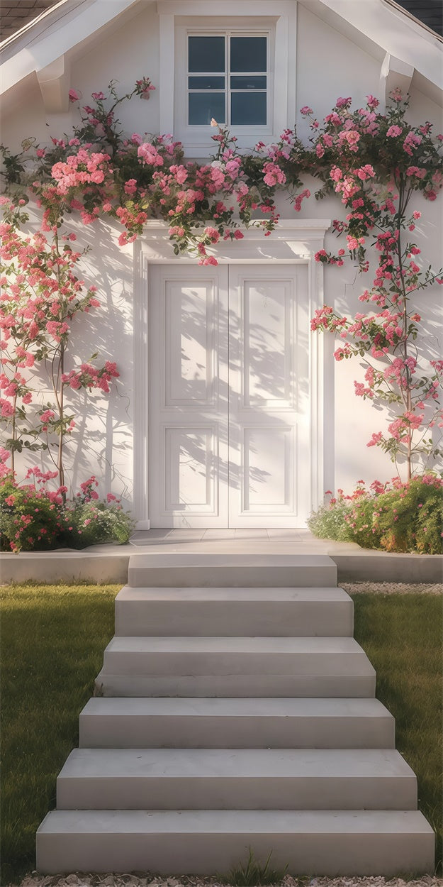 Backdrops für den Frühling Dreamy Haus Rosa Blüte Sweep Backdrop LXX2-279