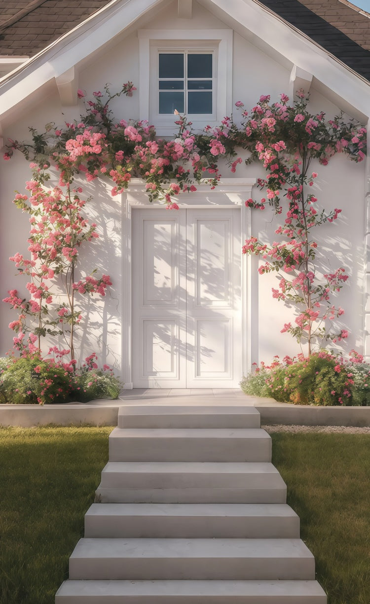 Backdrops für den Frühling Dreamy Haus Rosa Blüte Sweep Backdrop LXX2-279
