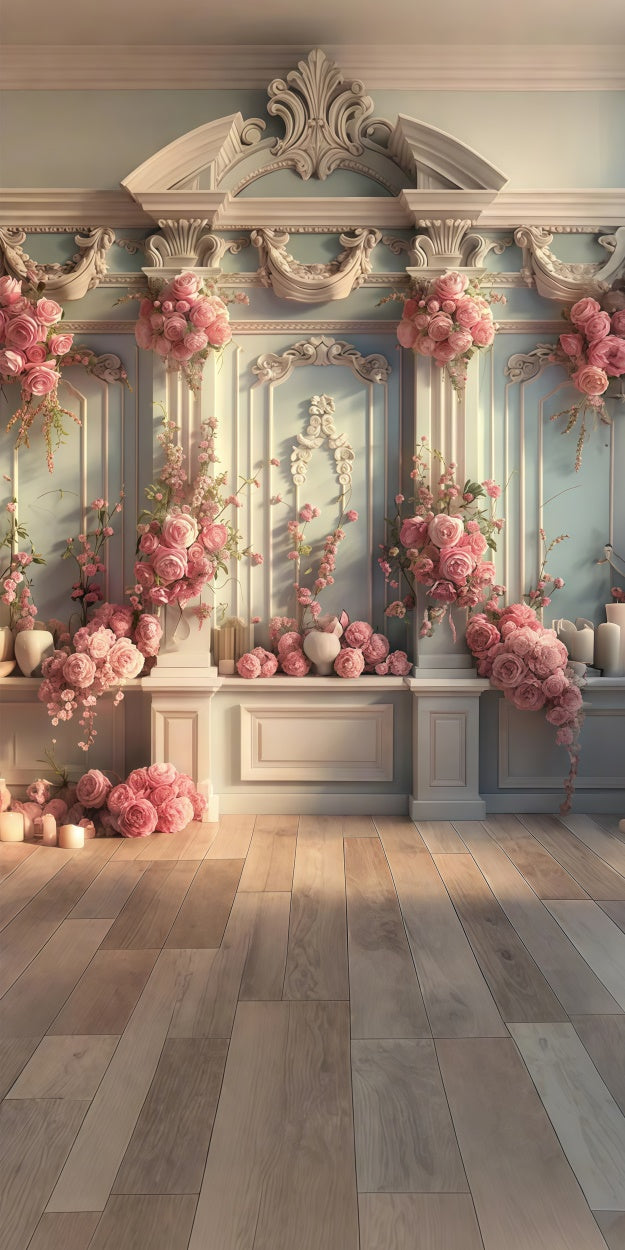 Florale Fotokulissen Rose Dekor Verzierte Wand Sweep Hintergrund LXX2-281