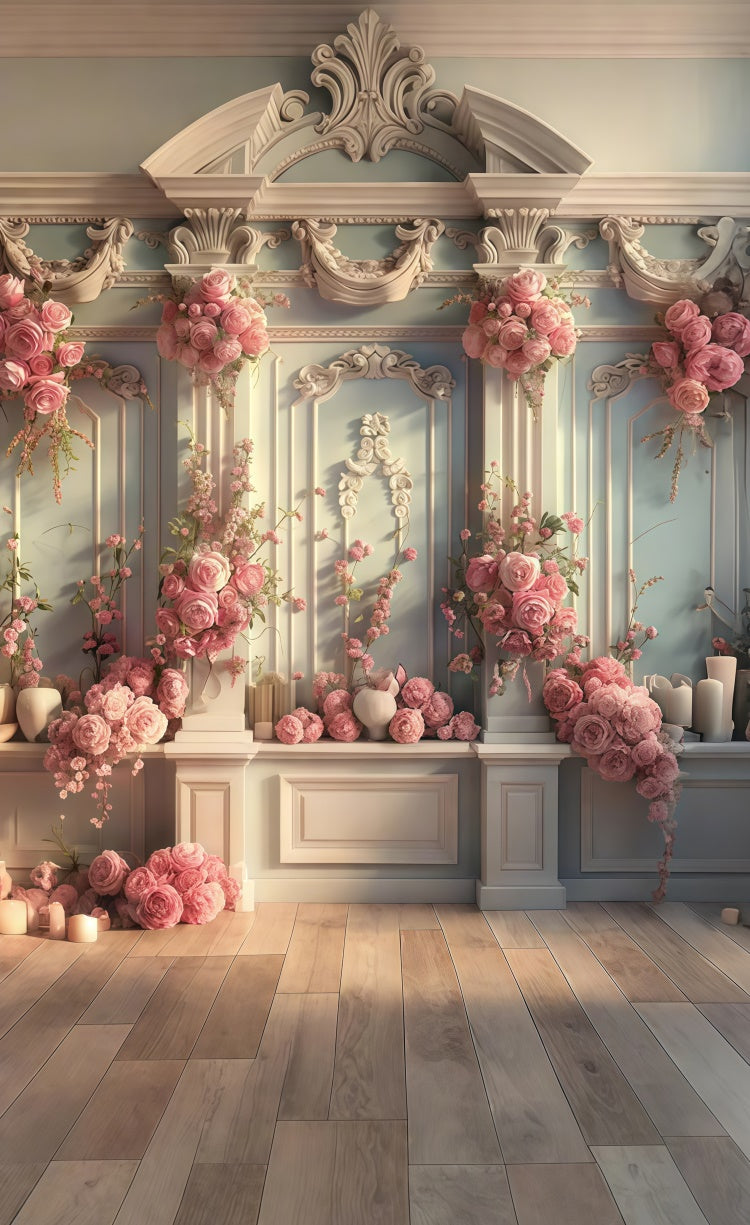 Florale Fotokulissen Rose Dekor Verzierte Wand Sweep Hintergrund LXX2-281