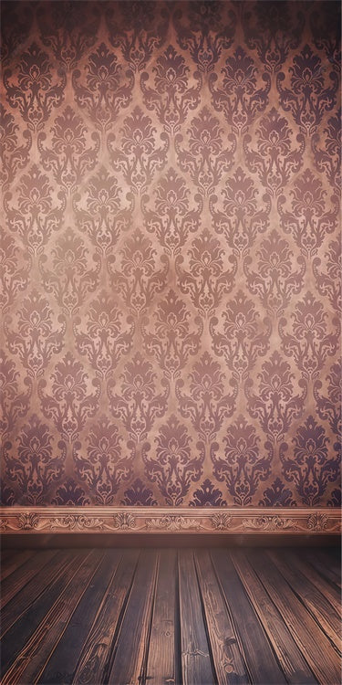 Damast Fotohintergrund Vintage Damast Pflaume Braun Sweep Backdrop LXX2-290