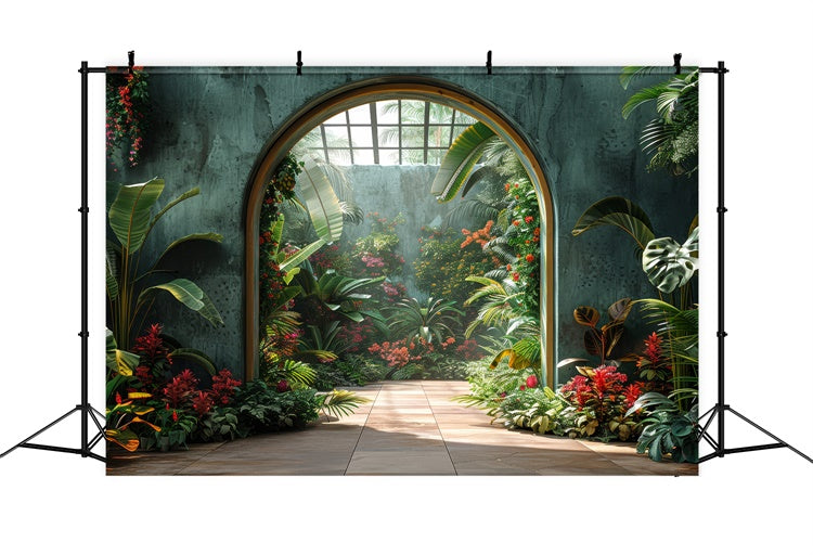 Backdrop Frühling Lebendiger Garten Bogengang Floral Backdrop LXX2-32
