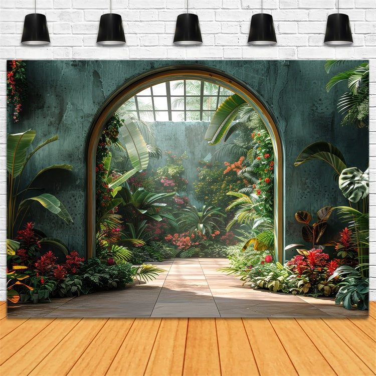 Backdrop Frühling Lebendiger Garten Bogengang Floral Backdrop LXX2-32