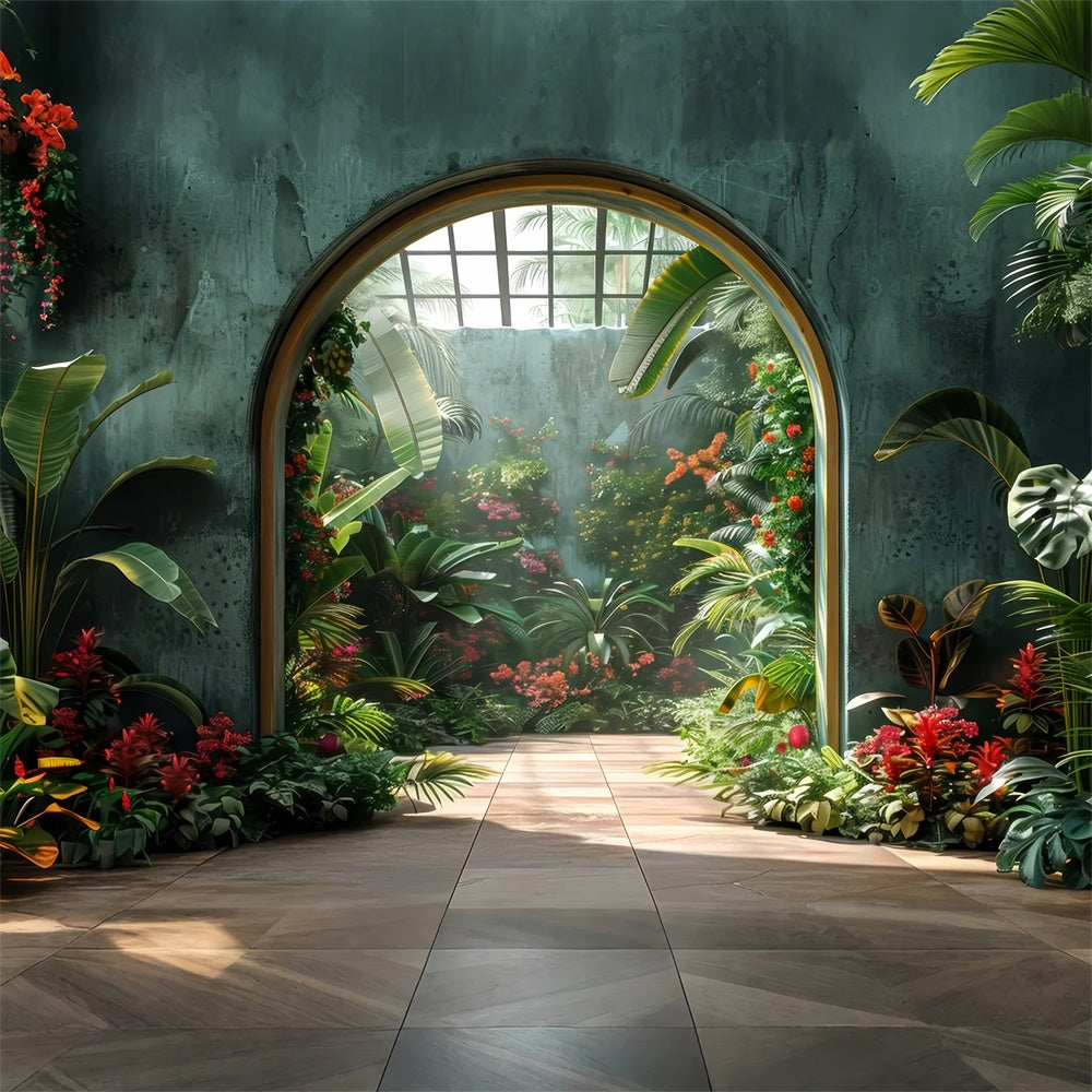 Backdrop Frühling Lebendiger Garten Bogengang Floral Backdrop LXX2-32