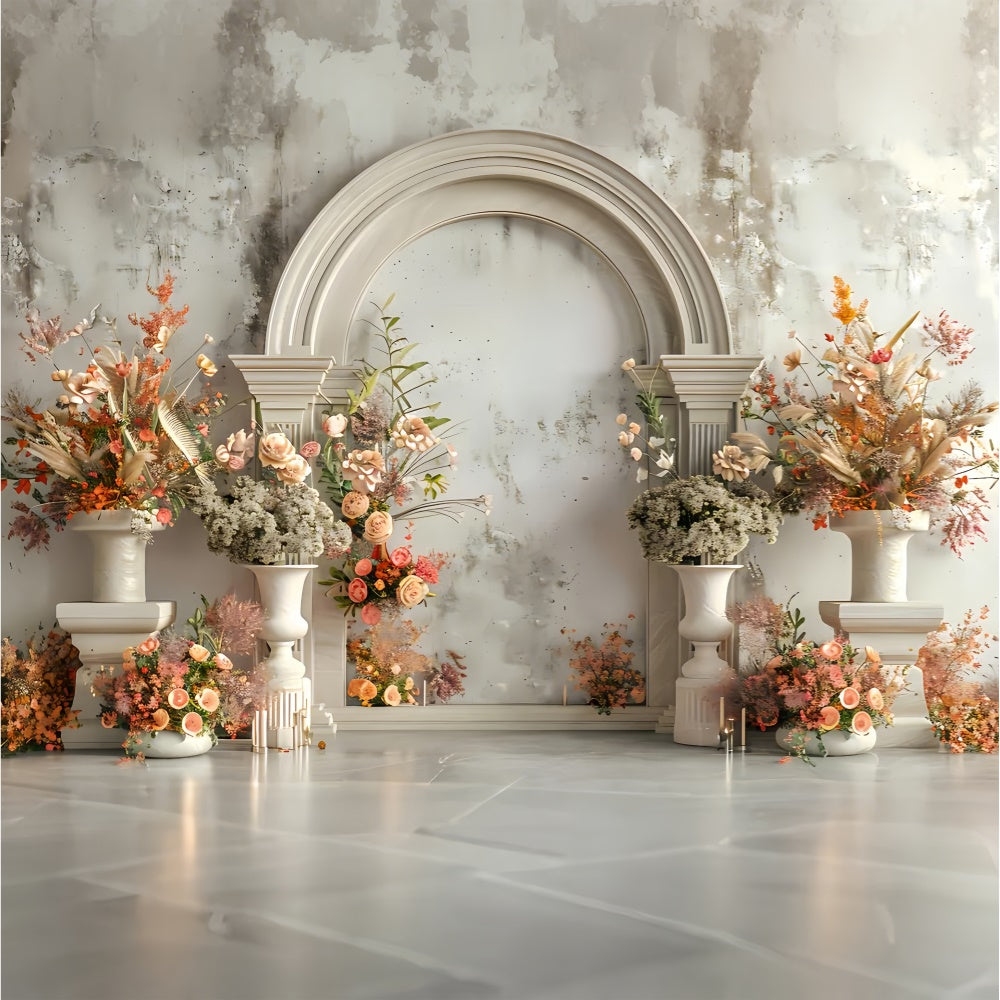 Frühling Fotografie Hintergrund Elegant Floral Creme Bogen Hintergrund LXX2-35