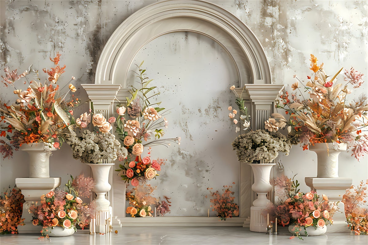 Frühling Fotografie Hintergrund Elegant Floral Creme Bogen Hintergrund LXX2-35