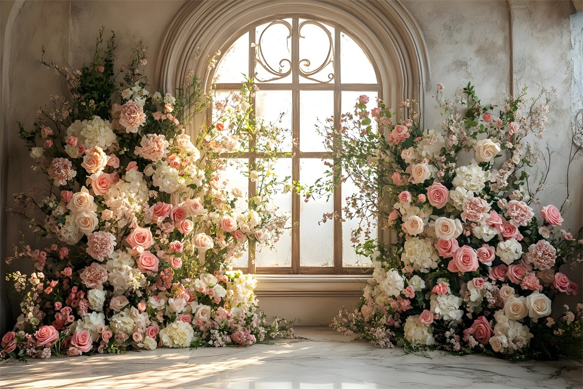 Frühling Fotokulisse Ideen Rosa Rose Schönes Fenster Hintergrund LXX2-36
