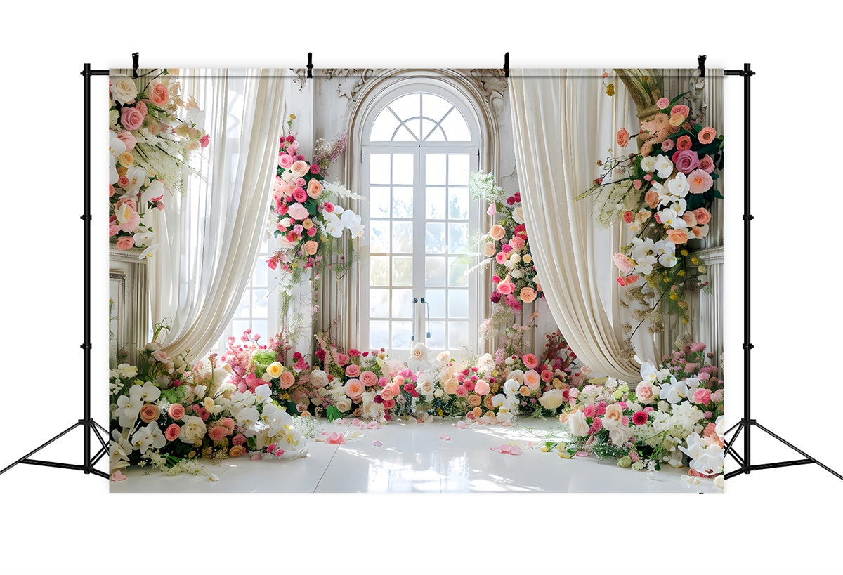 Hintergrundbilder für den Frühling Blühende Rose Eleganter Fensterhintergrund LXX2-38