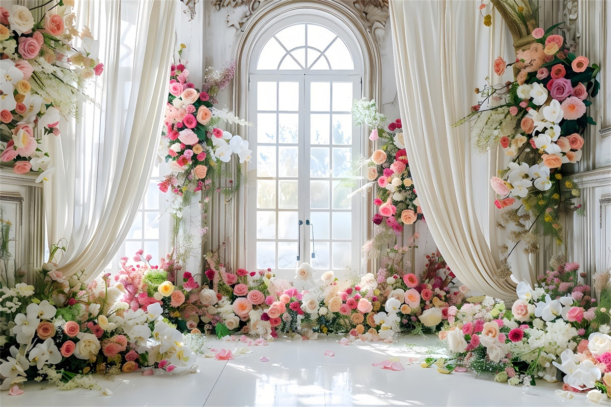Hintergrundbilder für den Frühling Blühende Rose Eleganter Fensterhintergrund LXX2-38