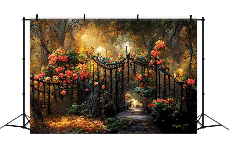 Floral Fotografie Hintergrund Herbst Garten Tor Blume Hintergrund LXX2-52