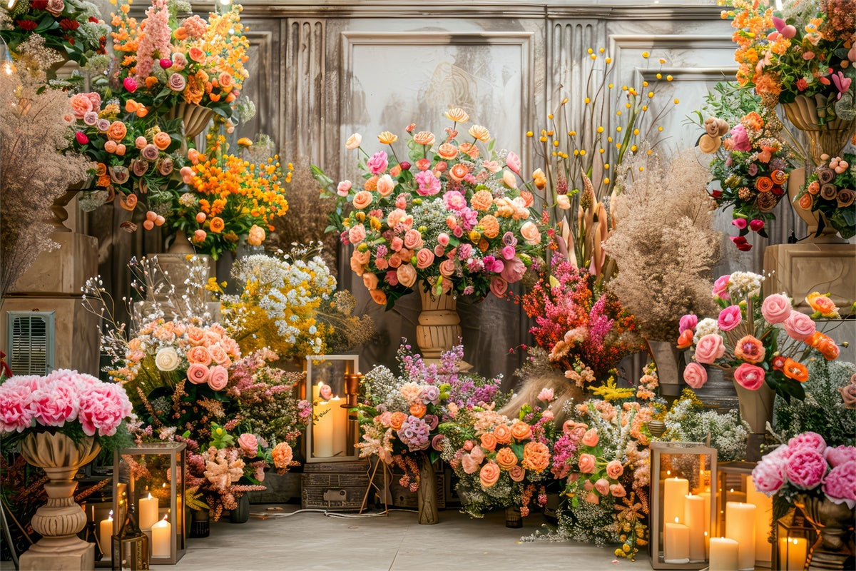 Hintergrund Frühling Vintage Floral Romantisch Kerzenlicht Hintergrund LXX2-56
