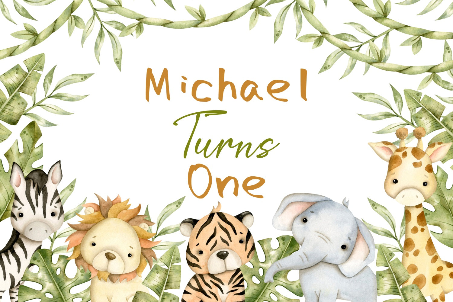 Customized Backdrop für Geburtstag Cute Safari Tier Thema Hintergrund LXX3-106