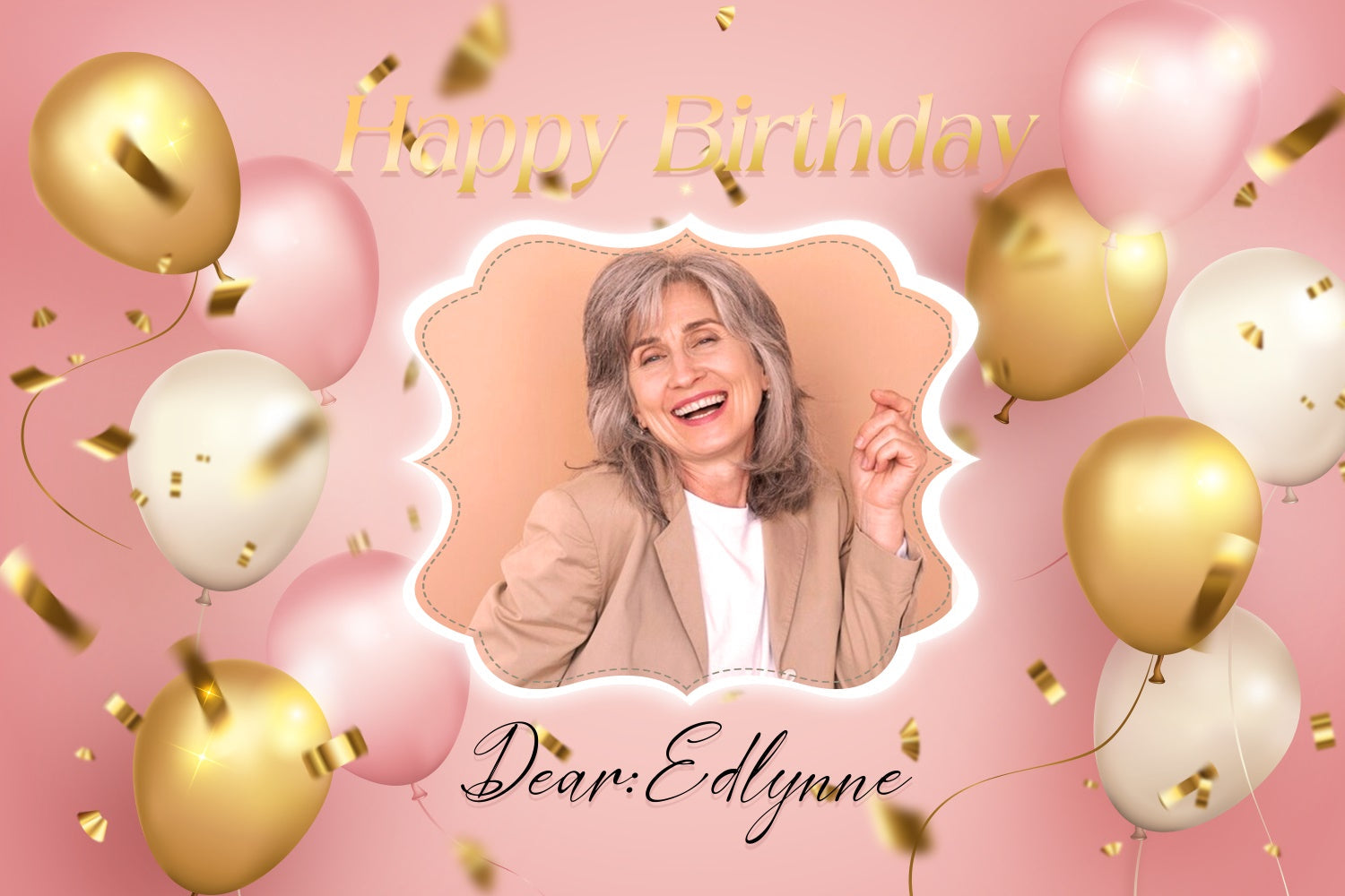 Custom Made Geburtstag Backdrops Gold Konfetti Luftballons Backdrop LXX3-114