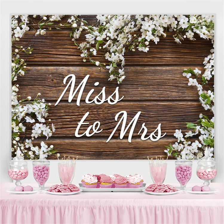 Individuelle Hochzeit Fotokulisse Weiße Blüte Rustikale Holzkulisse LXX3-119