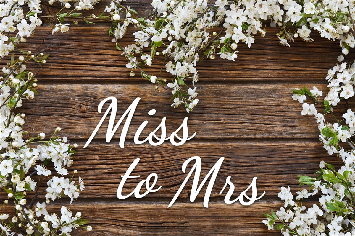 Individuelle Hochzeit Fotokulisse Weiße Blüte Rustikale Holzkulisse LXX3-119