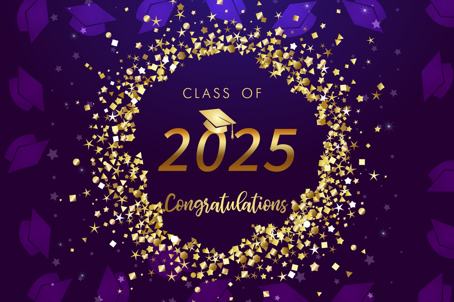 Graduated Backdrop Golden Sparkle Lila Graduation Party Backdrop LXX3-168