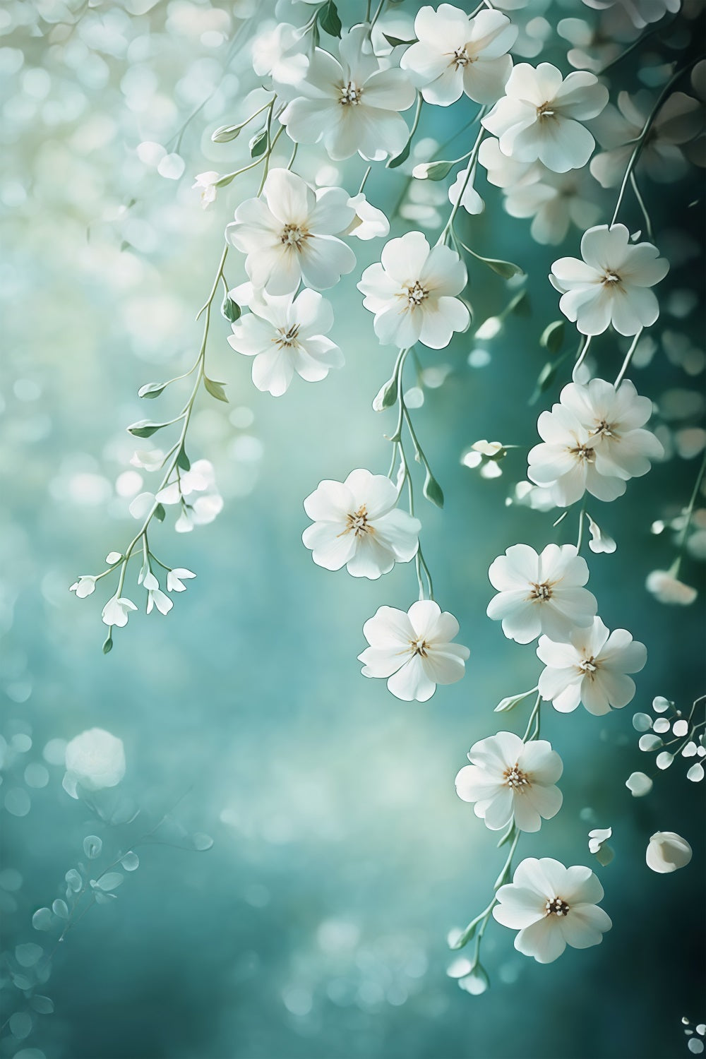 Muttertag Fotohintergrund Weiße Blüten Hängende Blumenkulisse LXX3-37
