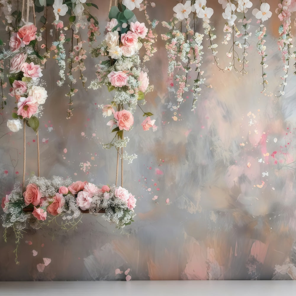 Mothers Day Backdrops Swing Floral Fotografie Hintergrund LXX3-38