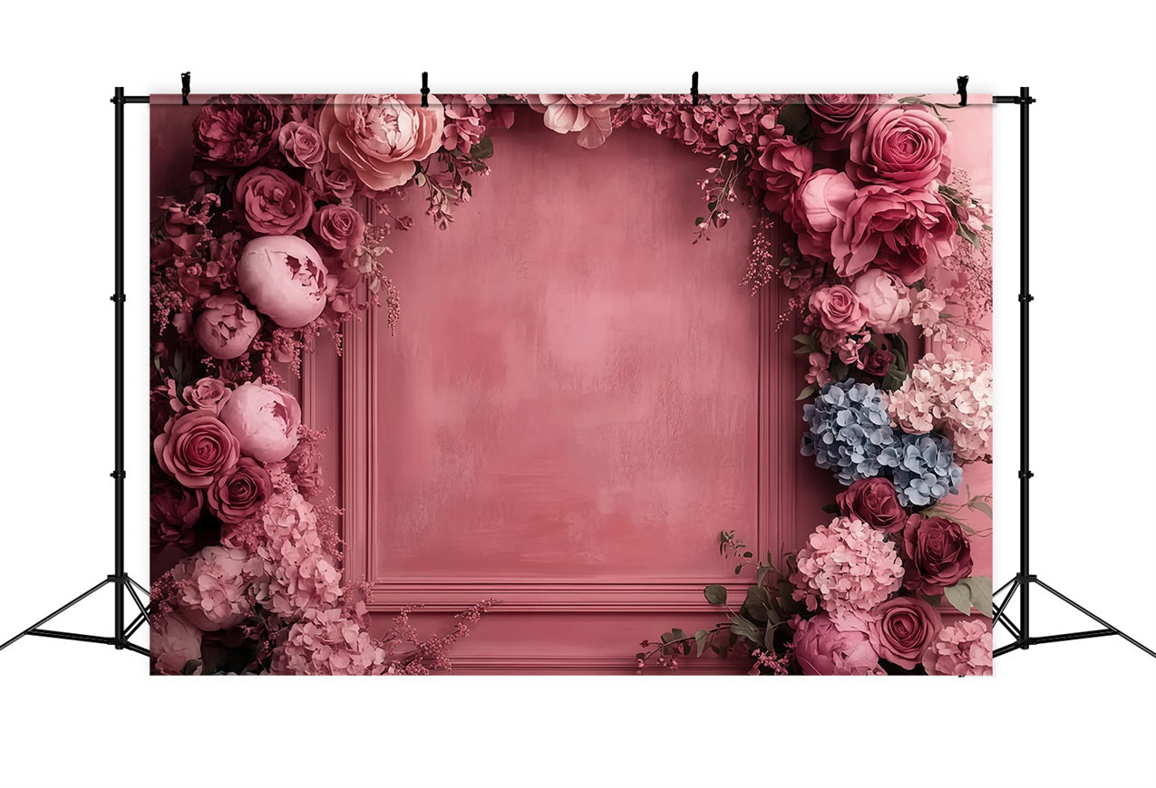 Muttertag Fotohintergrundkulissen Roter floraler Rahmen Hintergrund LXX3-40