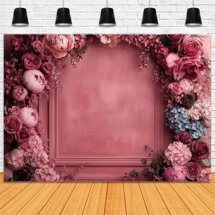 Muttertag Fotohintergrundkulissen Roter floraler Rahmen Hintergrund LXX3-40