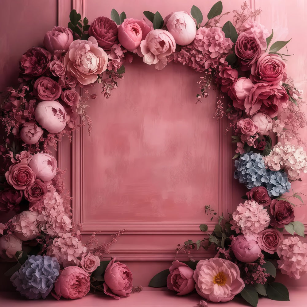 Muttertag Fotohintergrundkulissen Roter floraler Rahmen Hintergrund LXX3-40