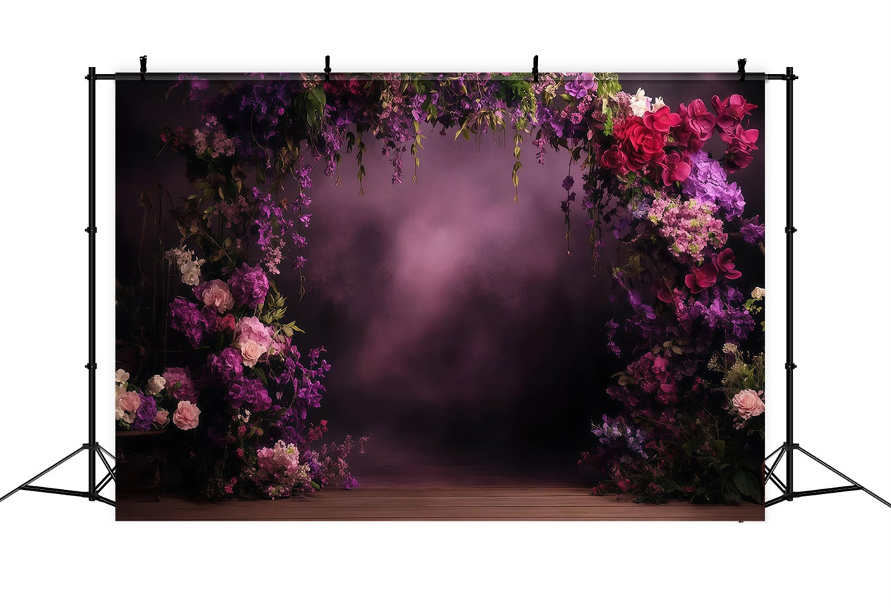 Muttertag Fotokulissen Violett Blumenbogen Kulisse LXX3-41