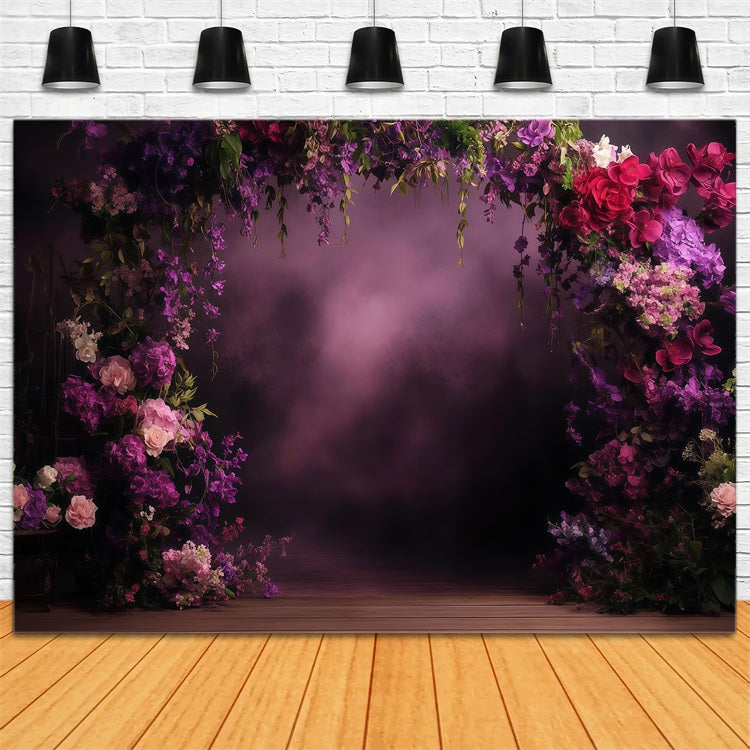 Muttertag Fotokulissen Violett Blumenbogen Kulisse LXX3-41